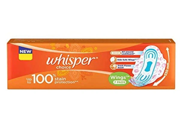 Whisper Choice Sanitary Pads With wings
